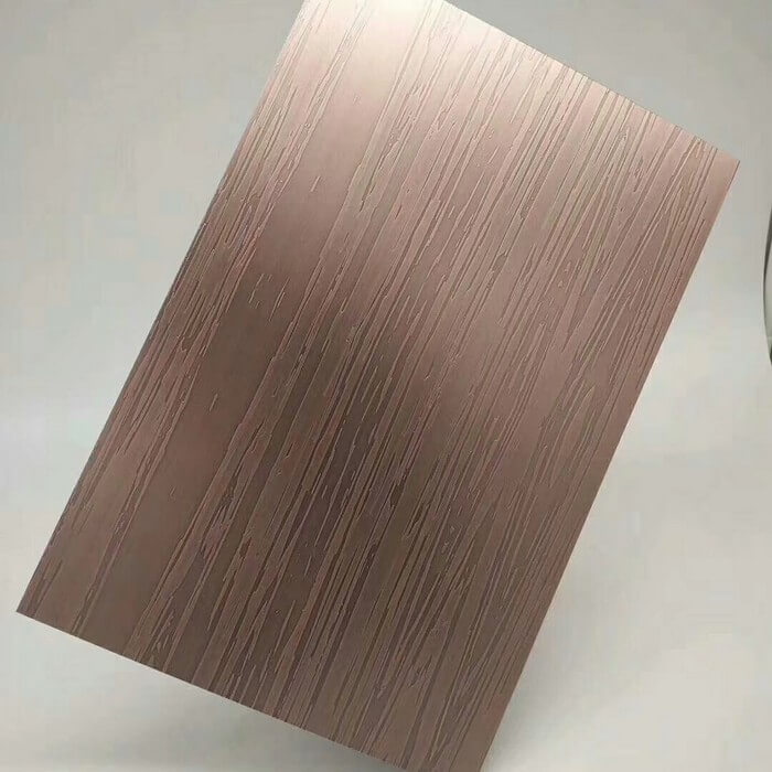 316l Rose Gold Hairline Finish Stainless Steel