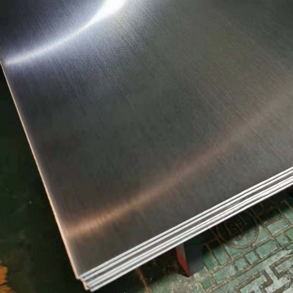 Brushed stainless steel plate